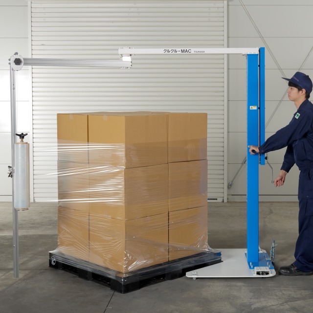 司化成工業 パレット荷崩れ防ぐ ストレッチ包装機シリーズ